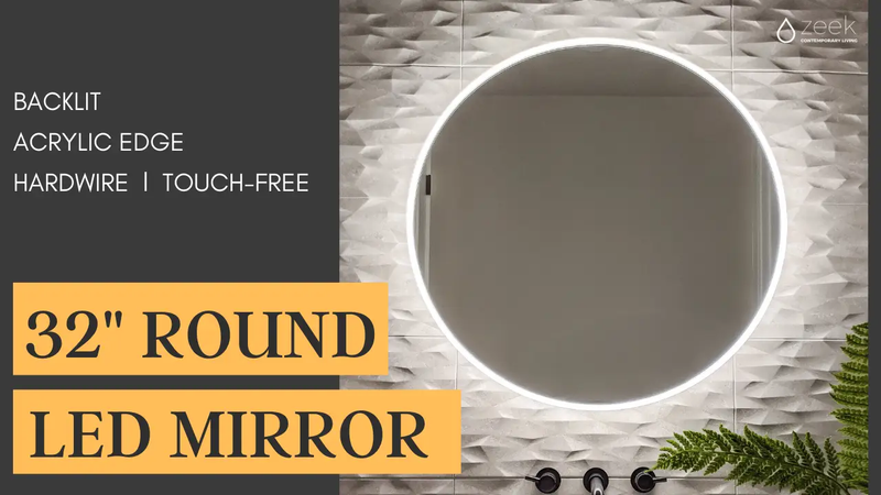 Zeek 32" BackLit LED lighted Round Bathroom Wall Mirror M-RN32 CLEARANCE* by ZEEK