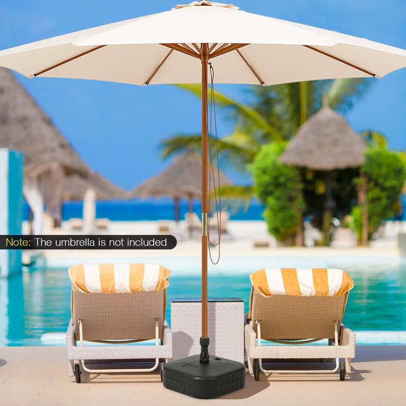 Patio Fillable Umbrella Base Fit 1.5 Inch Umbrella Poles for Yard Poolside-Black by DirectDeals