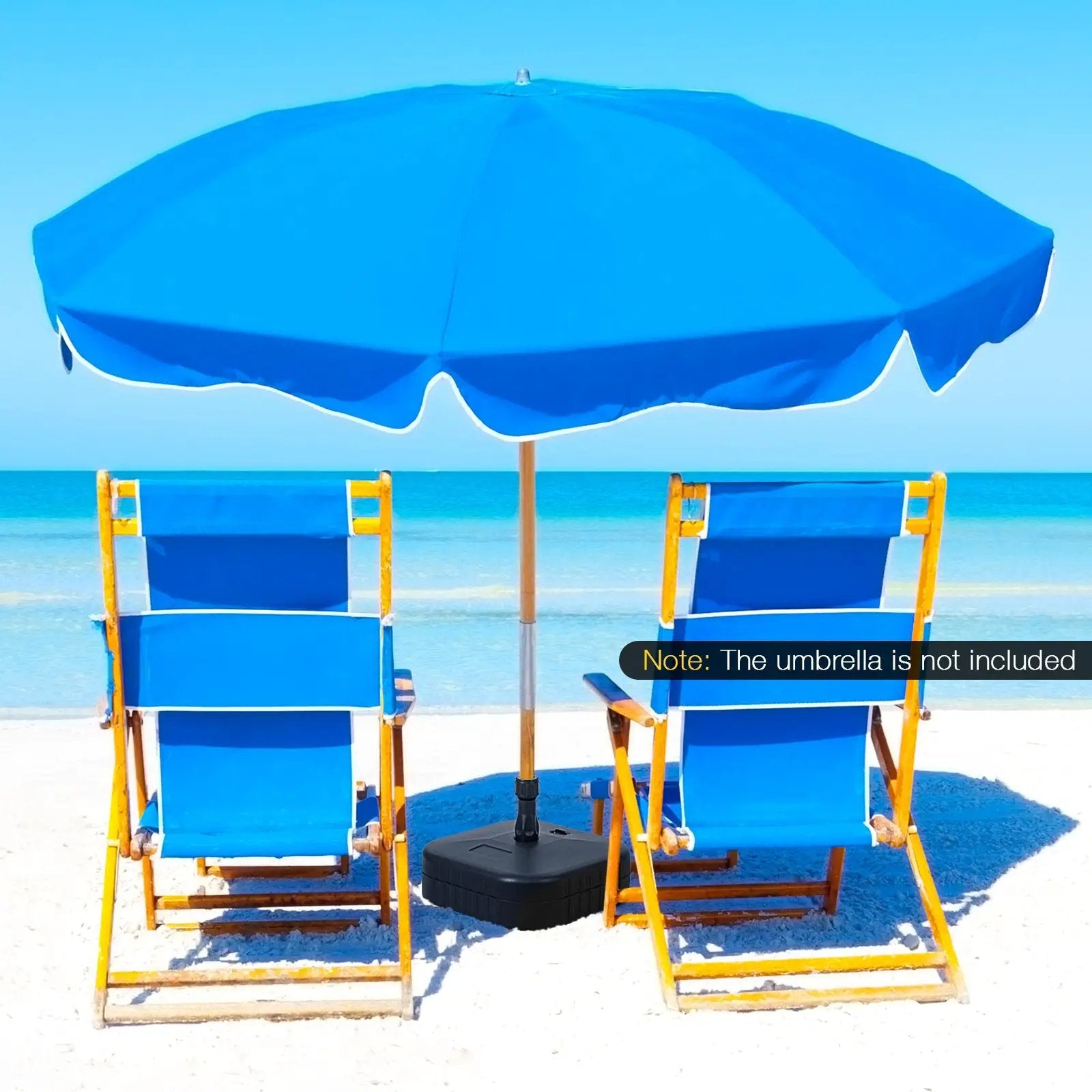 Patio Fillable Umbrella Base Fit 1.5 Inch Umbrella Poles for Yard Poolside-Black by DirectDeals