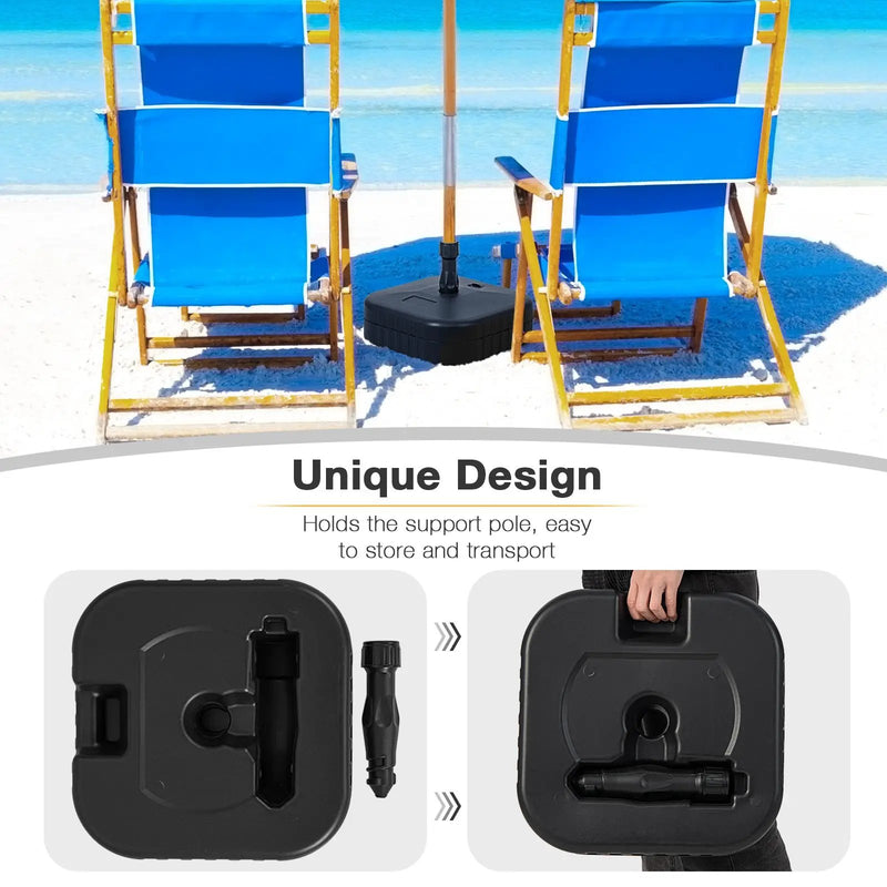 Patio Fillable Umbrella Base Fit 1.5 Inch Umbrella Poles for Yard Poolside-Black by DirectDeals