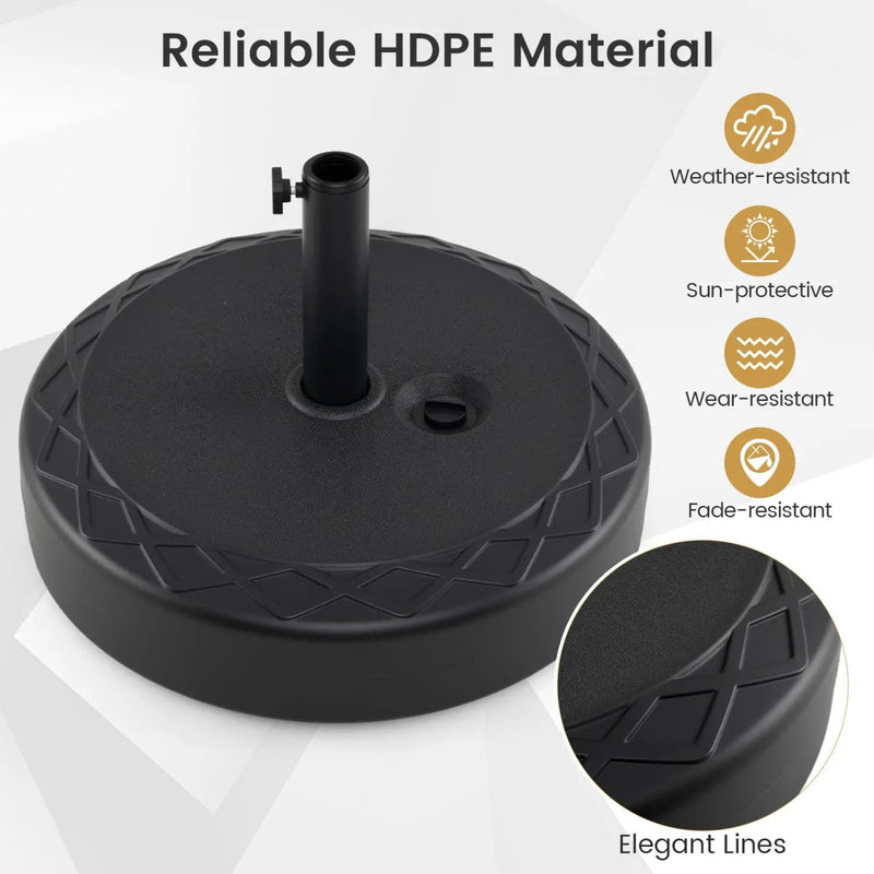 Fillable Umbrella Base 90 LBS Heavy Duty Sand Filled Round Market Umbrella Stand-Black by DirectDeals