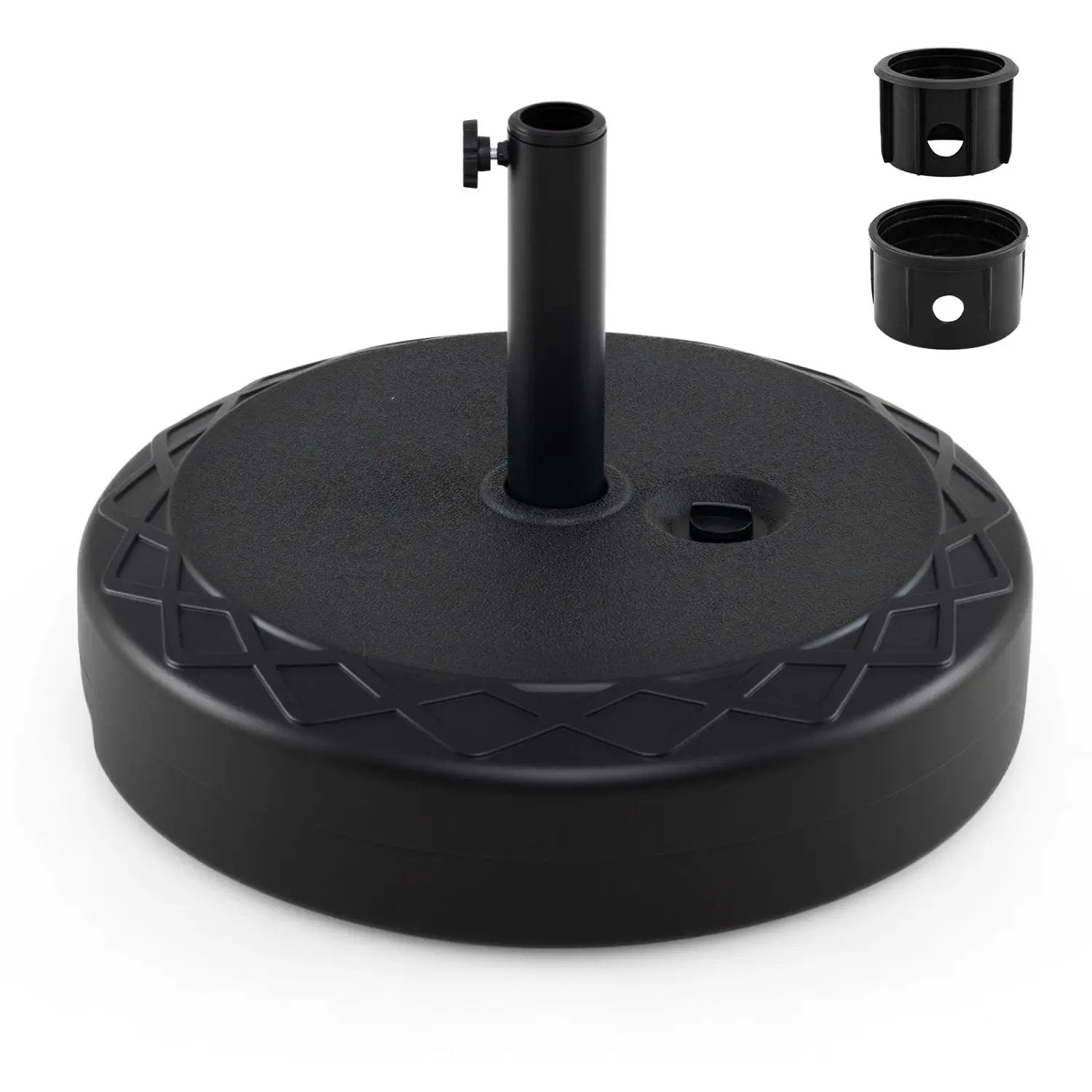 Fillable Umbrella Base 90 LBS Heavy Duty Sand Filled Round Market Umbrella Stand-Black by DirectDeals