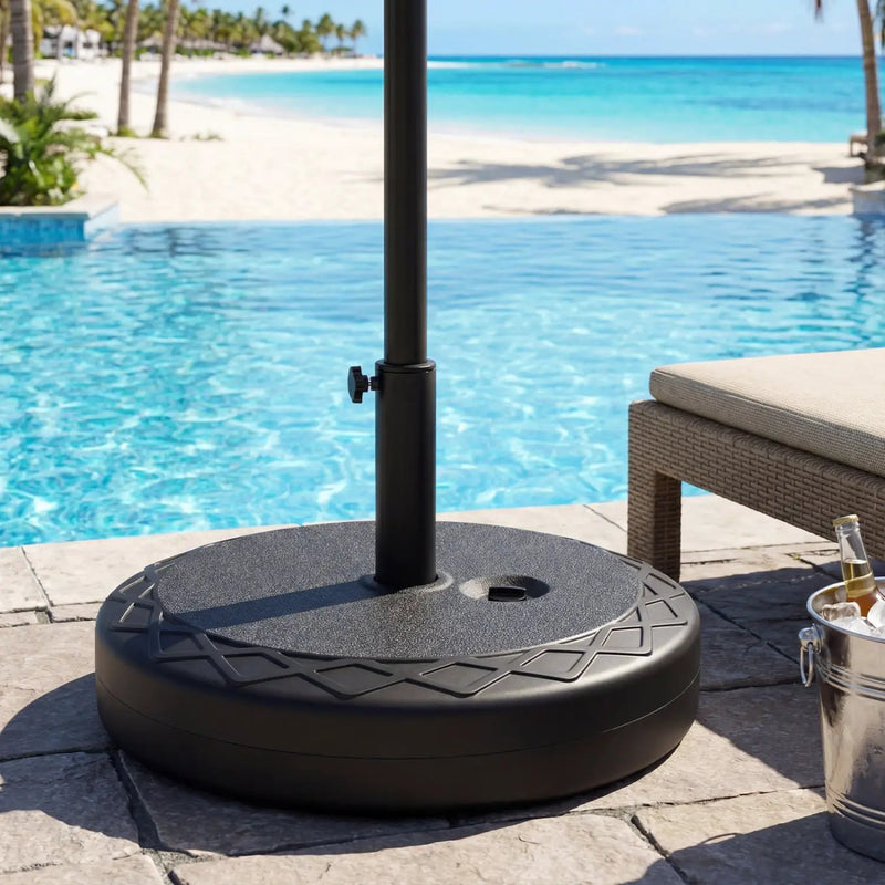 Fillable Umbrella Base 90 LBS Heavy Duty Sand Filled Round Market Umbrella Stand-Black by DirectDeals