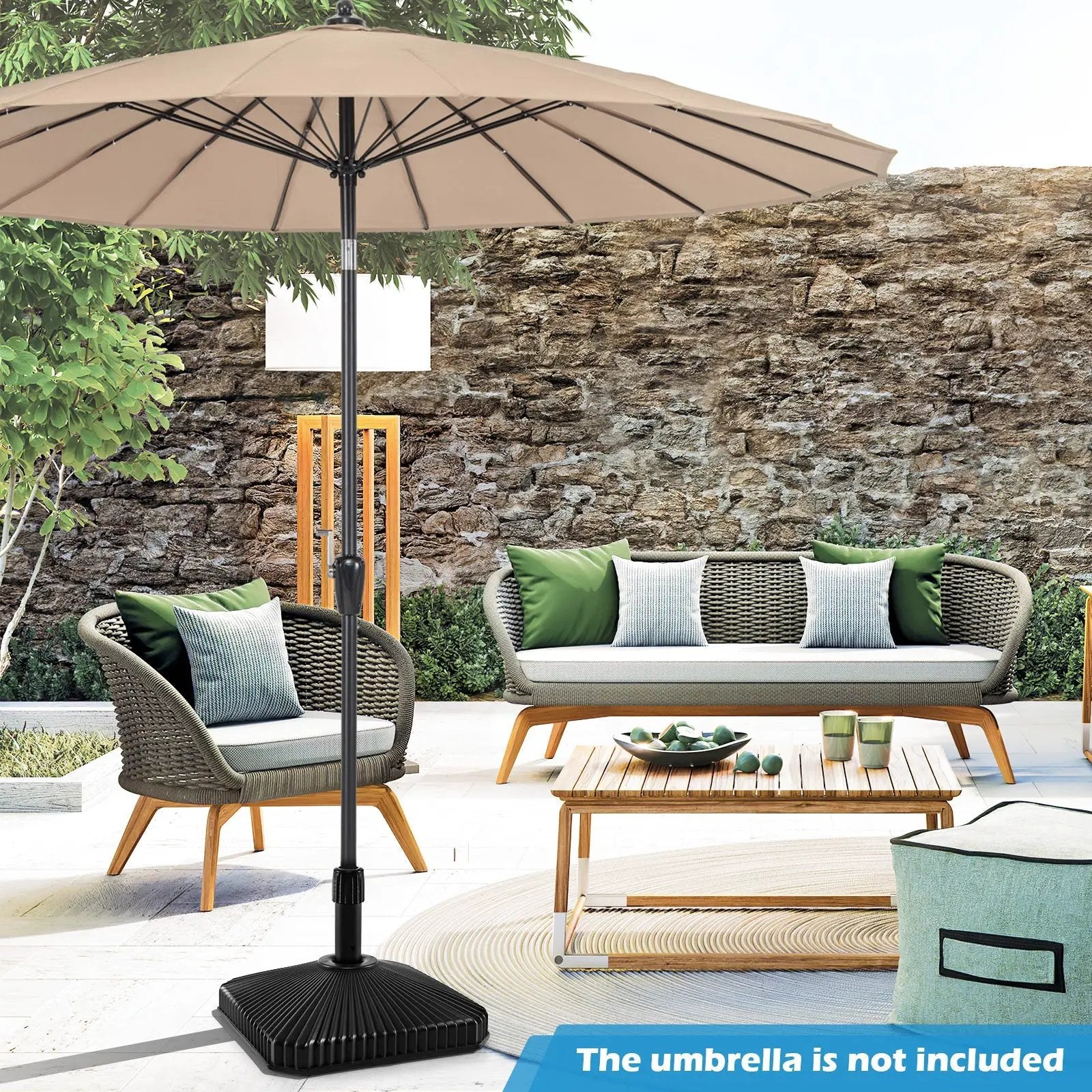 Fillable Umbrella Base with Shell Texture - 44 lb Capacity by DirectDeals