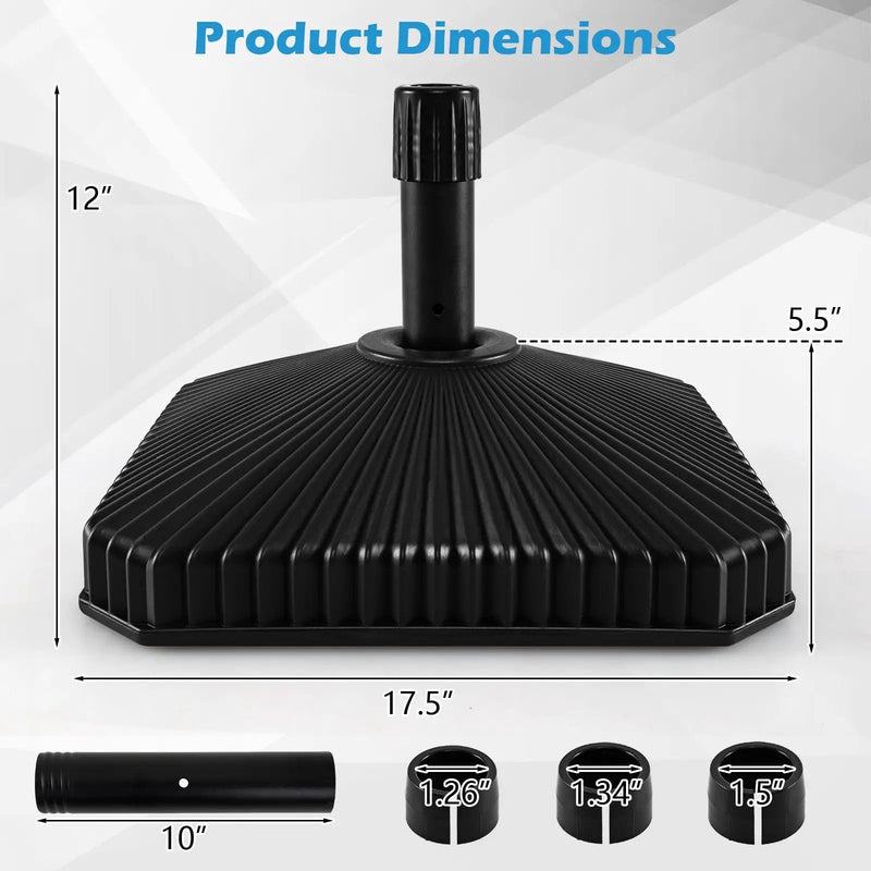 Fillable Umbrella Base with Shell Texture - 44 lb Capacity by DirectDeals