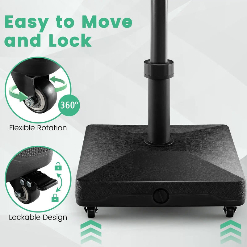 Fillable Umbrella Base Stand with Lockable Universal Wheels by DirectDeals