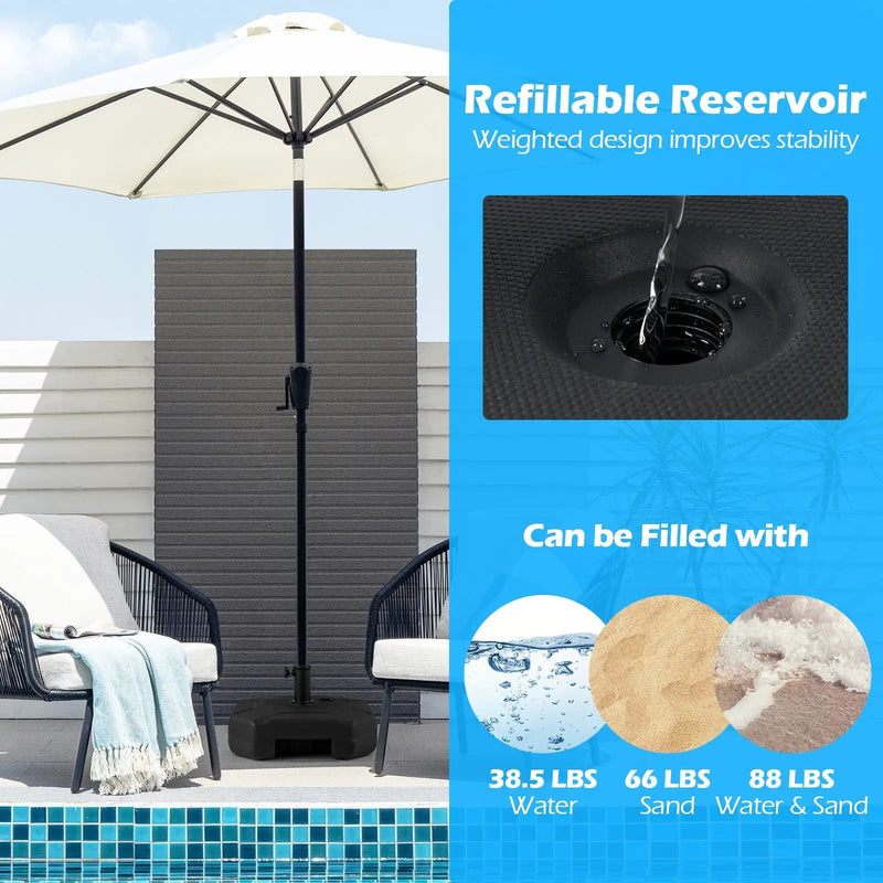 17 Inch 88 LBS Heavy-Duty Fillable Umbrella Base with Handle by DirectDeals
