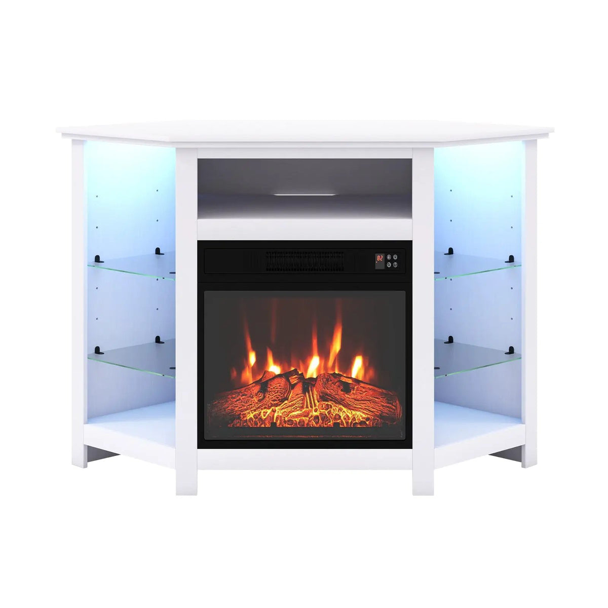 Fireplace Corner TV Stand with LED Lights and Smart APP Control for 50 Inches TV by DirectDeals