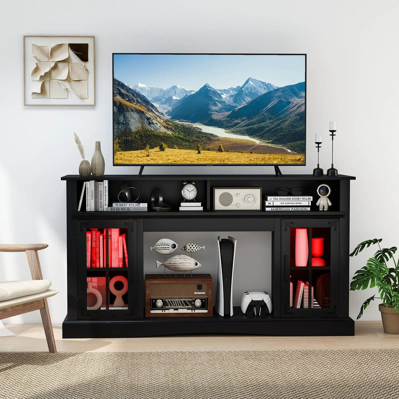 TV Stand with LED Lights and Remote Control by DirectDeals