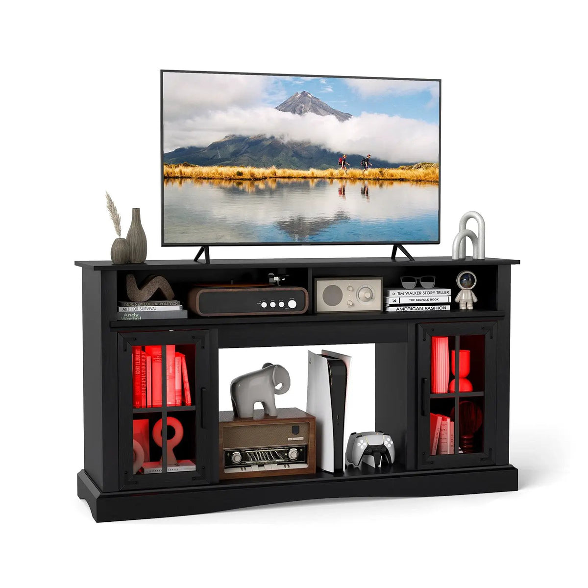 TV Stand with LED Lights and Remote Control by DirectDeals