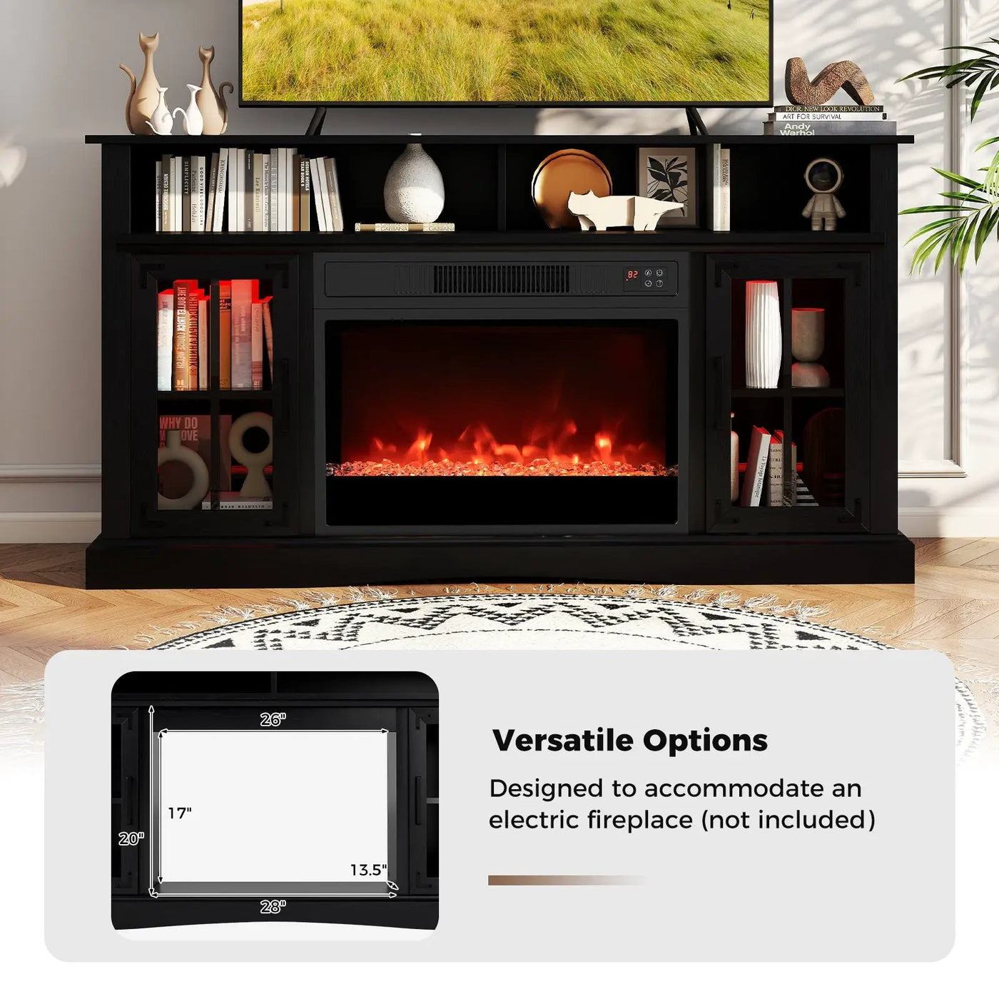 TV Stand with LED Lights and Remote Control by DirectDeals
