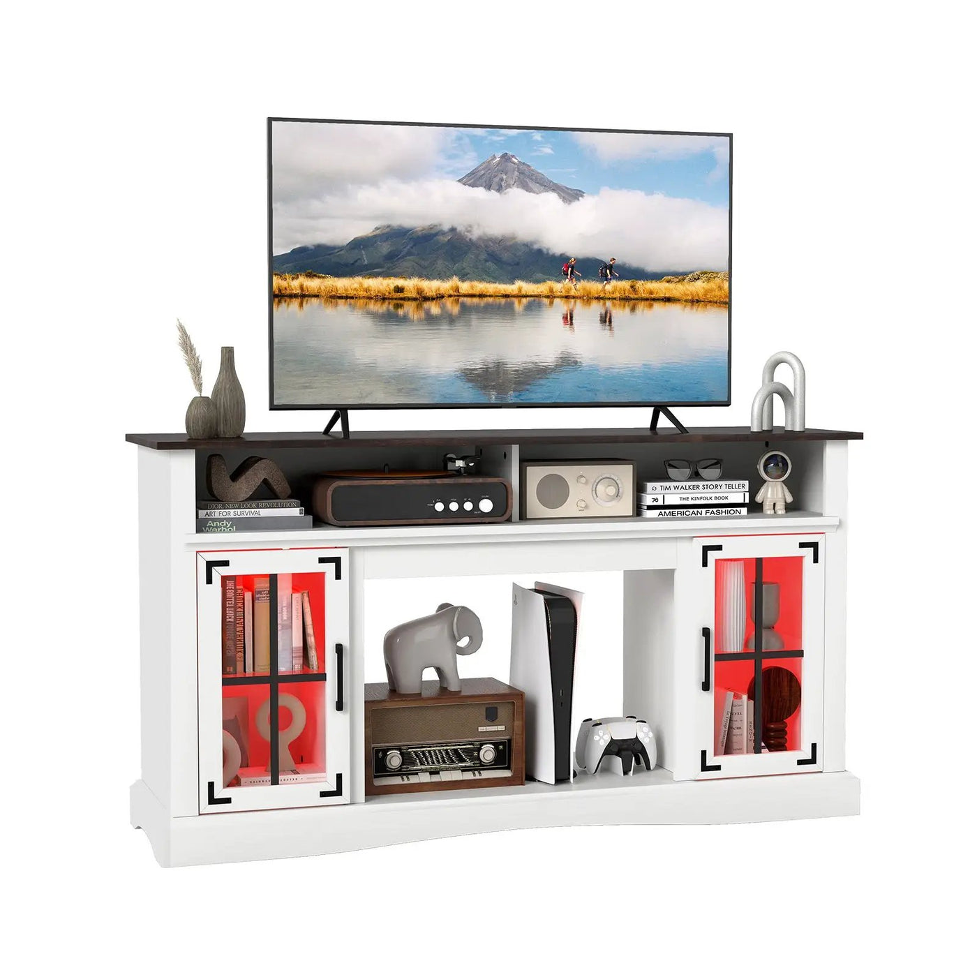 TV Stand with LED Lights and Remote Control by DirectDeals