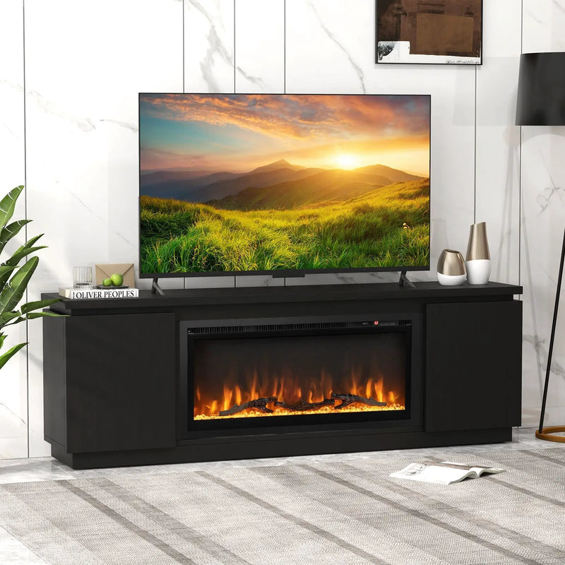 Fireplace TV Stand for TVs up to 80 Inch with 3 Adjustable Shelves by DirectDeals