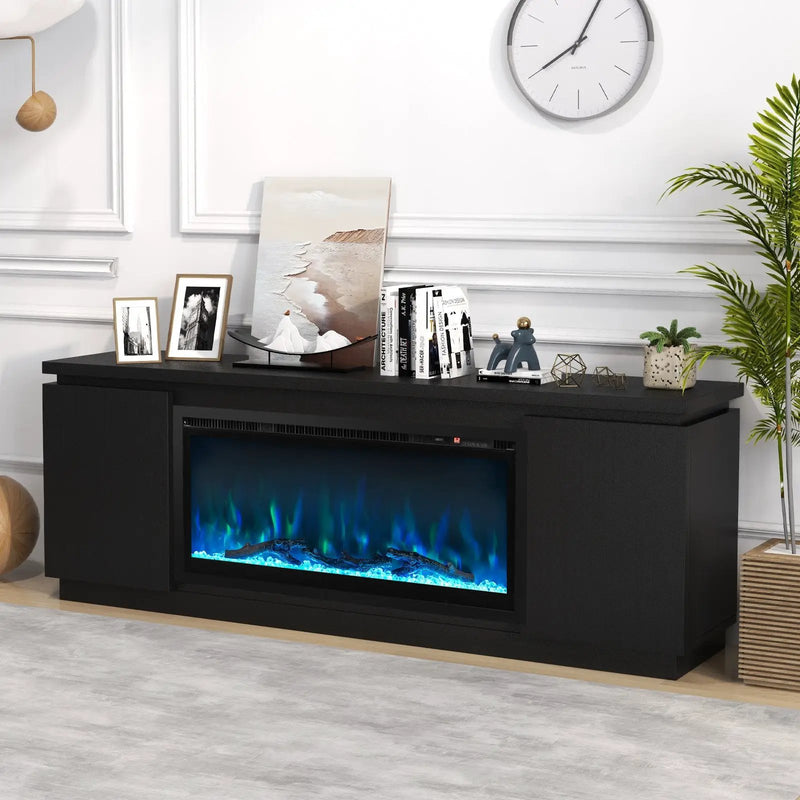 Fireplace TV Stand for TVs up to 80 Inch with 3 Adjustable Shelves by DirectDeals