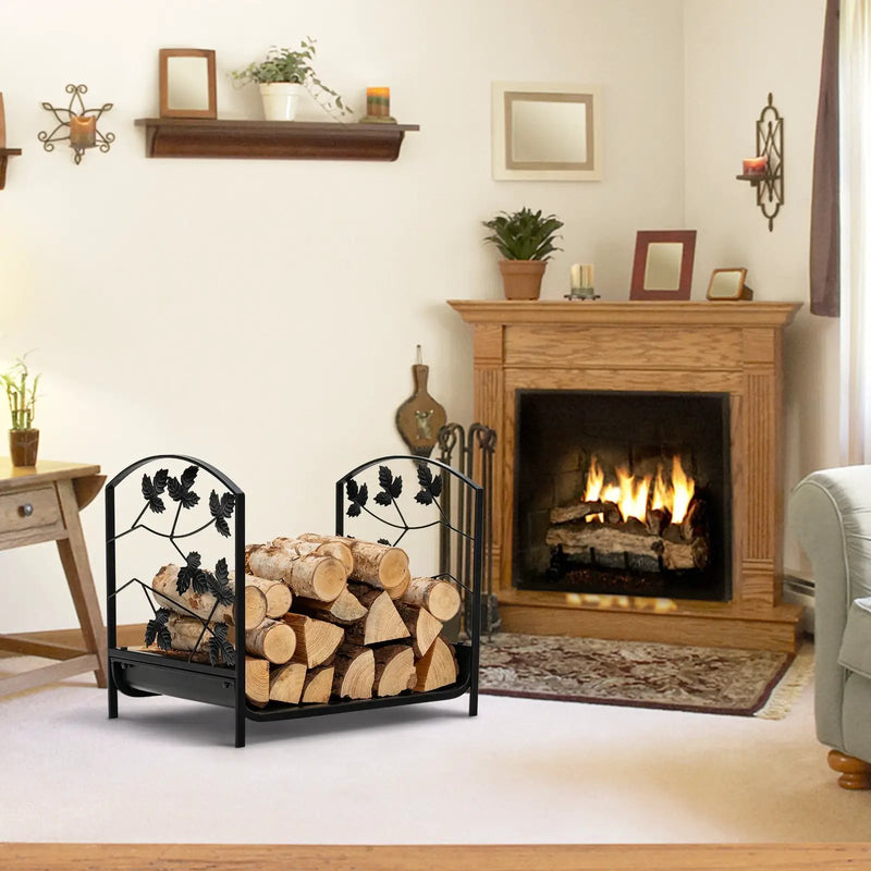 19 Inch Heavy-Duty Firewood Rack with 110 lbs Load Capacity by DirectDeals