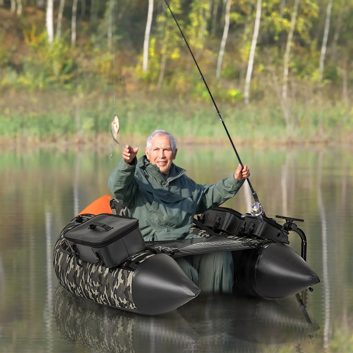 Portable Fishing Boat with 3 Detachable Storage Boxes by DirectDeals