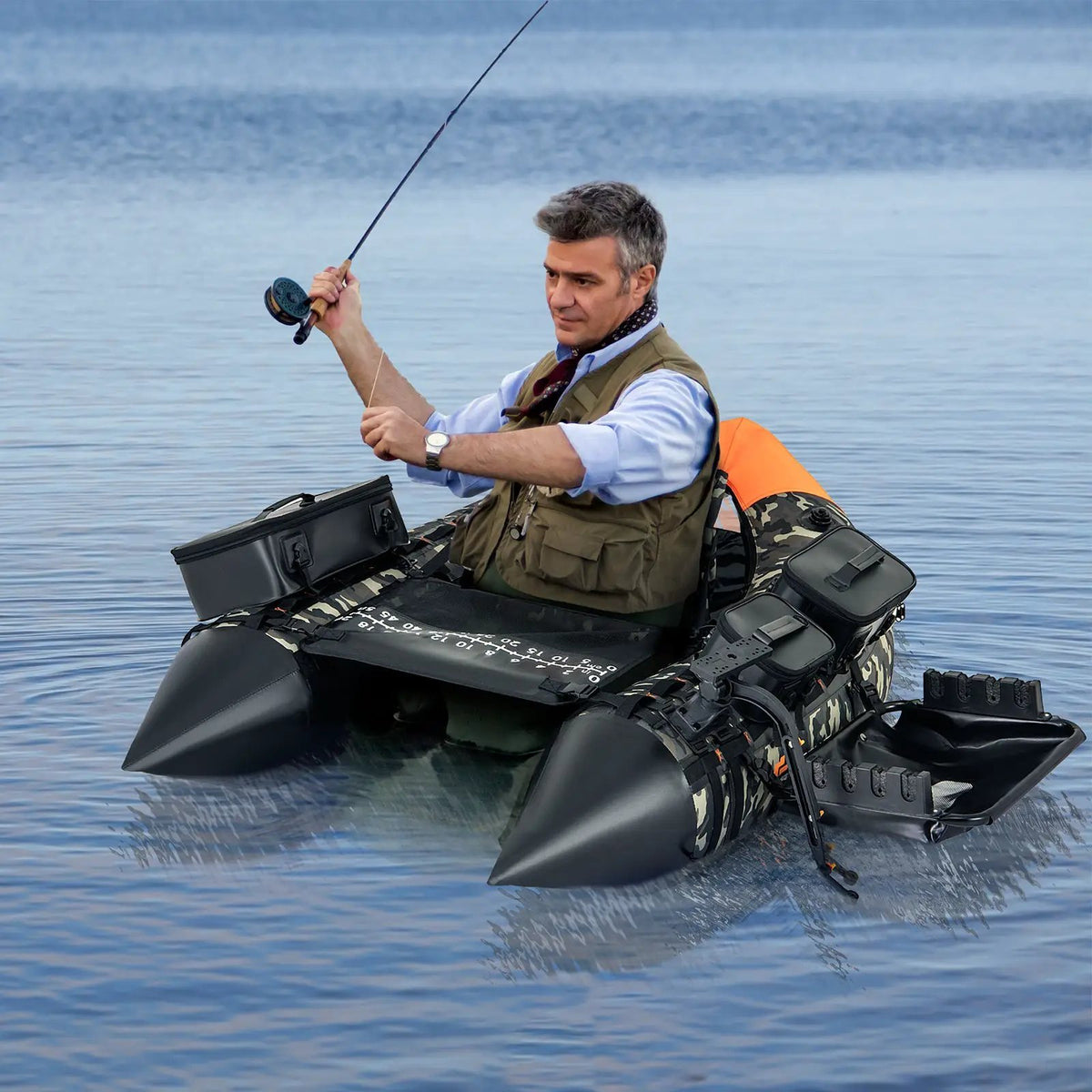 Portable Fishing Boat with 3 Detachable Storage Boxes by DirectDeals