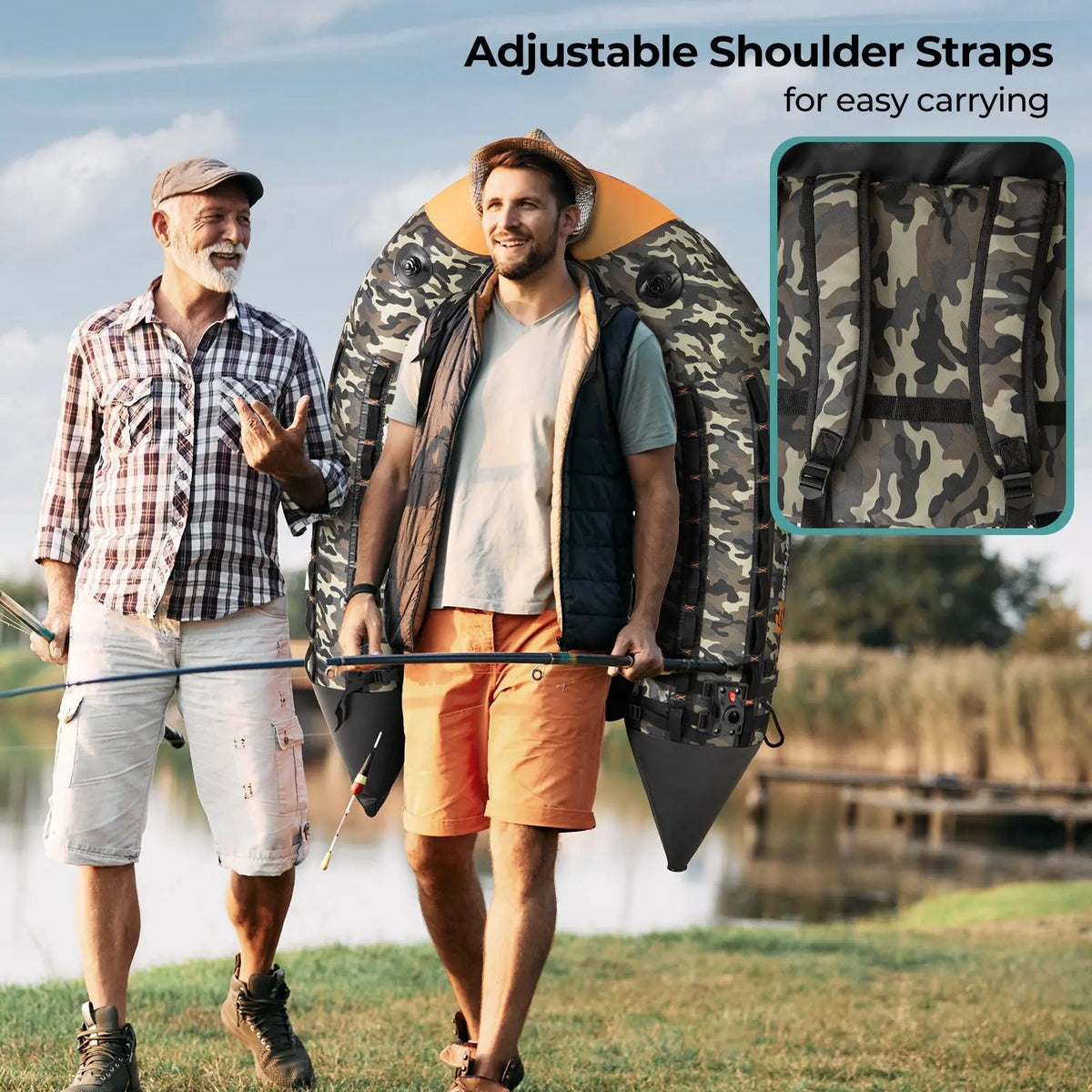 Portable Fishing Boat with 3 Detachable Storage Boxes by DirectDeals