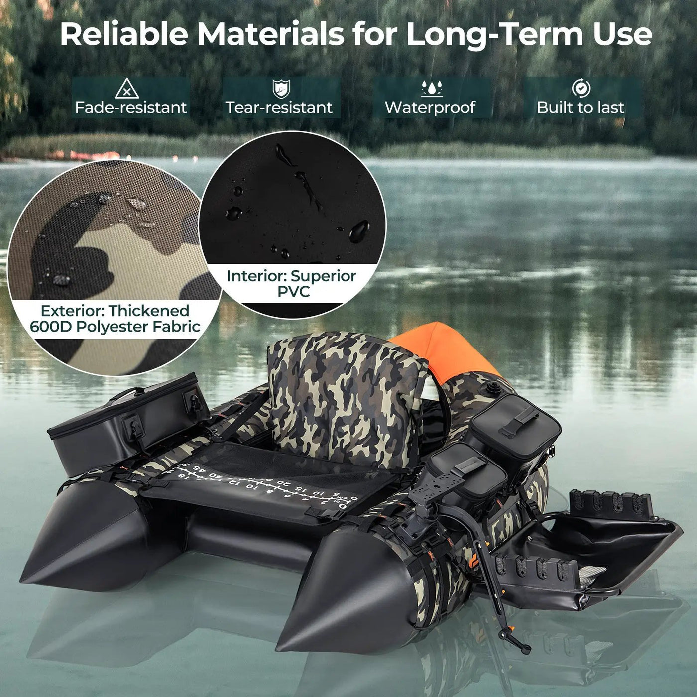 Portable Fishing Boat with 3 Detachable Storage Boxes by DirectDeals