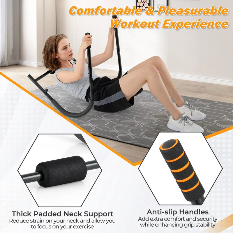 Fitness AB Trainer with Padded Head and Neck Support-Black by DirectDeals