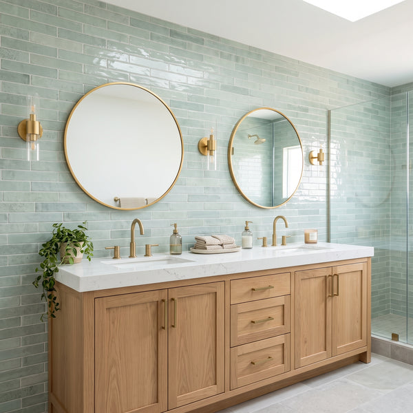 Flamenco Celtic Aqua 2x18 Glossy Porcelain Tiles