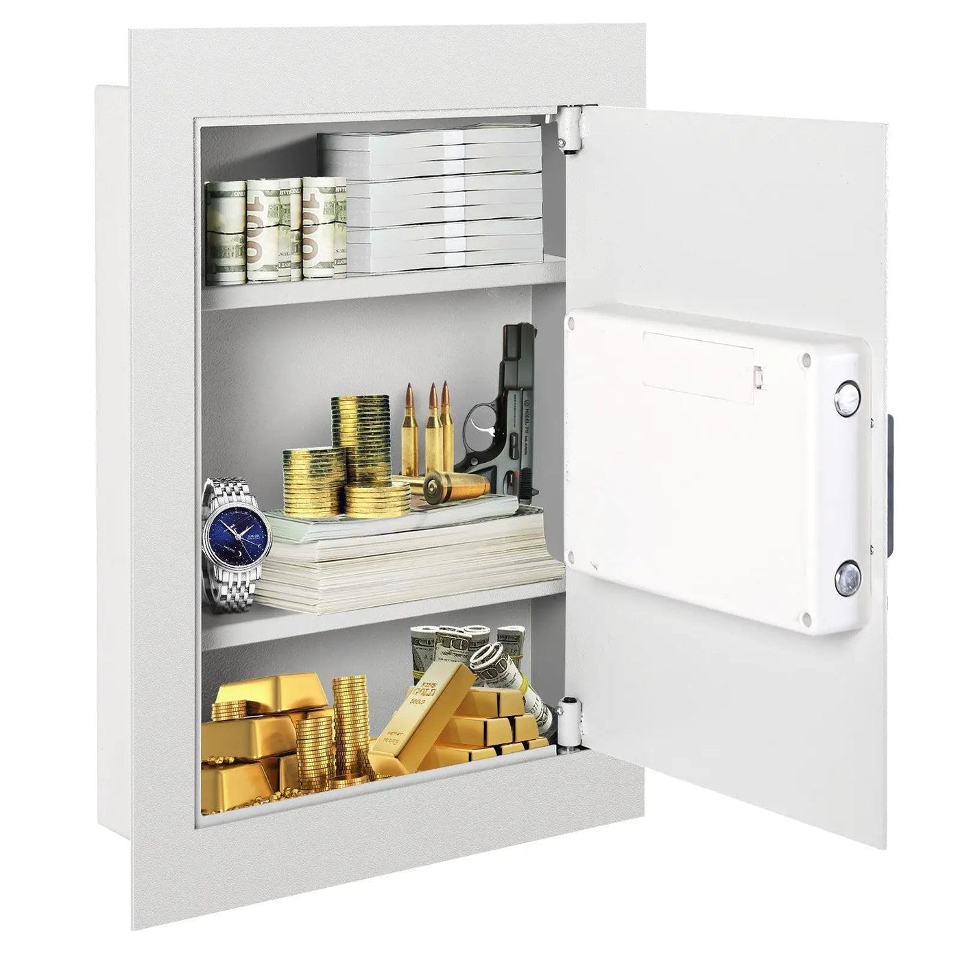 Digital Flat Recessed Wall Safe Security Lock Gun Cash Box by DirectDeals