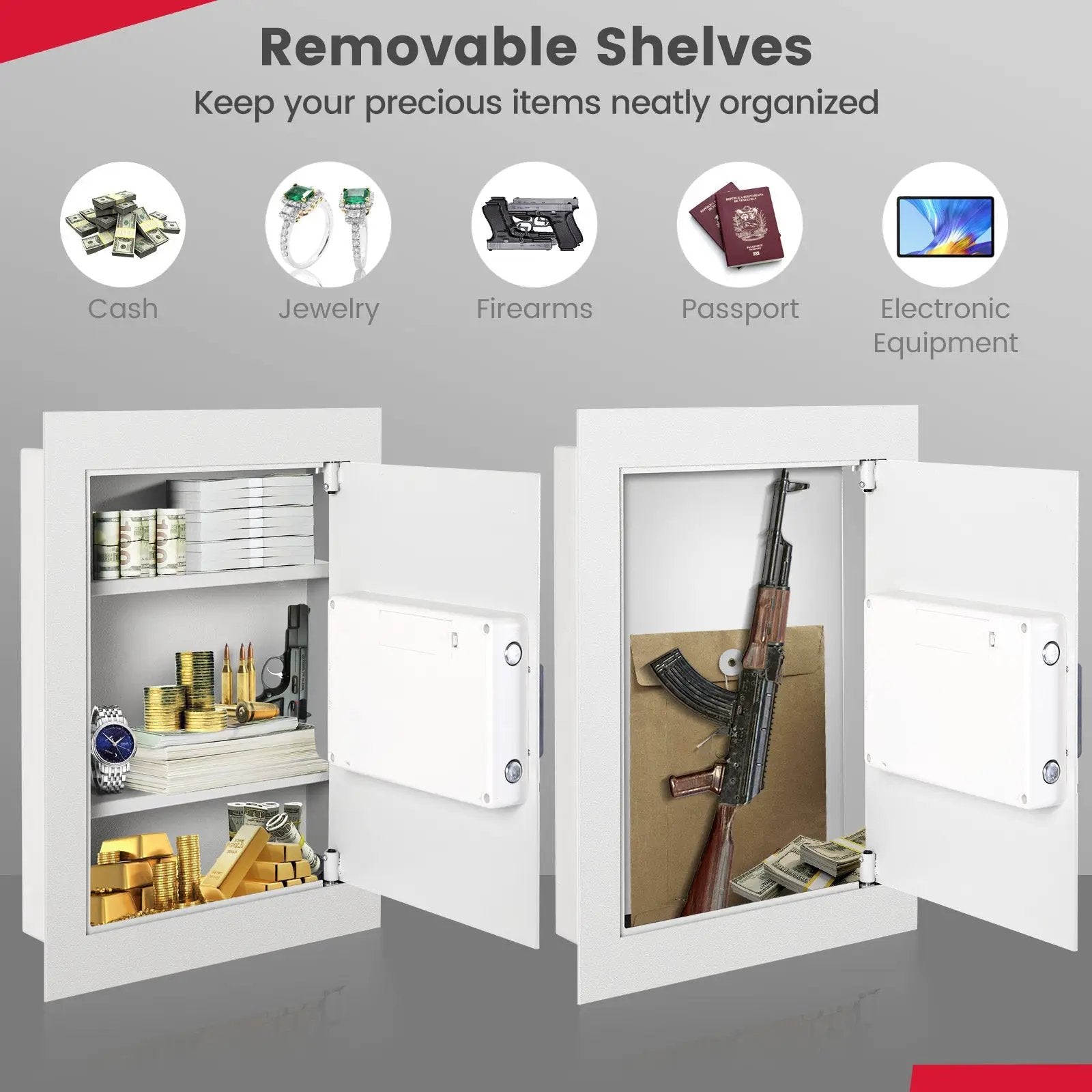 Digital Flat Recessed Wall Safe Security Lock Gun Cash Box by DirectDeals