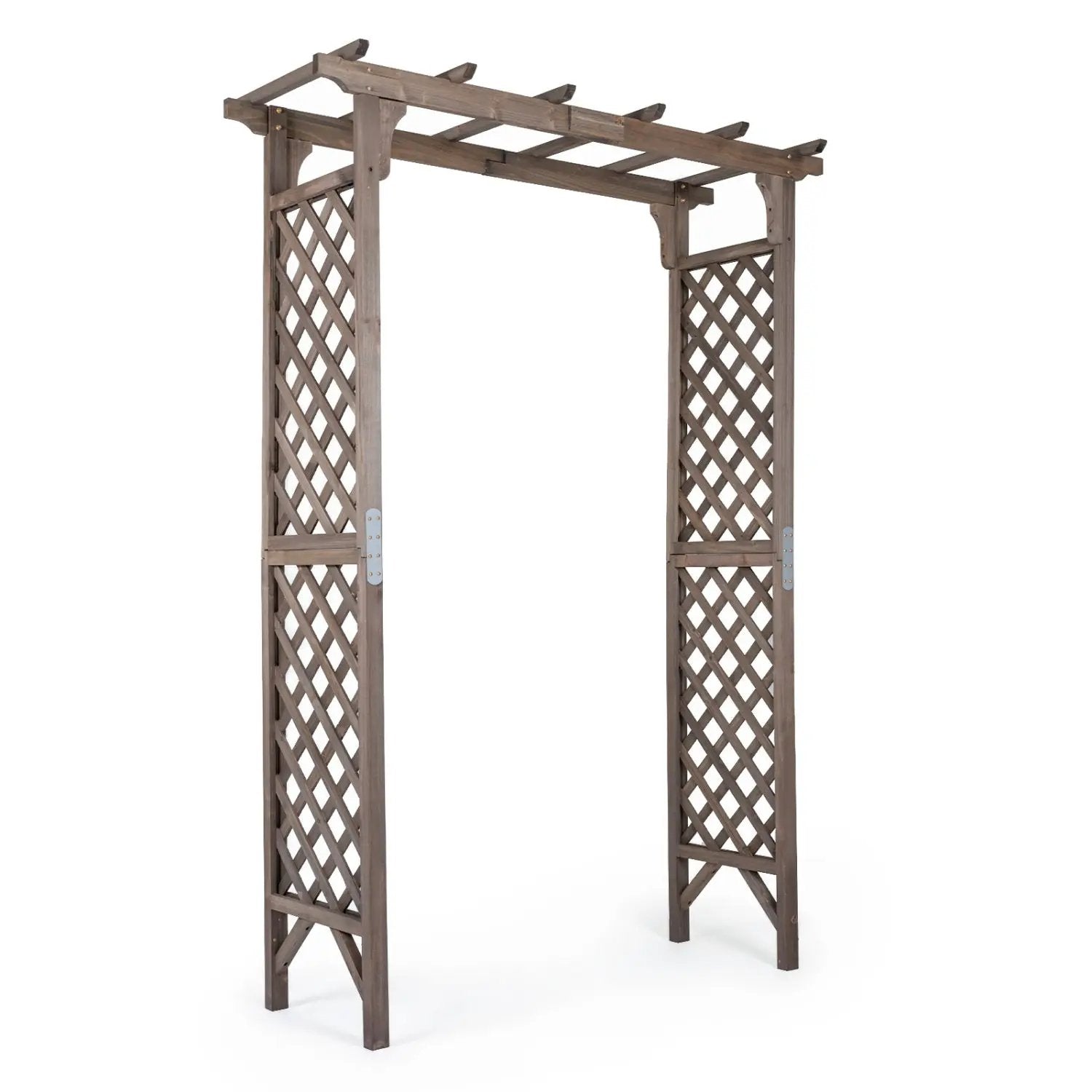 Garden Arch with Gate 85" Tall Wood for Climbing Plants by DirectDeals