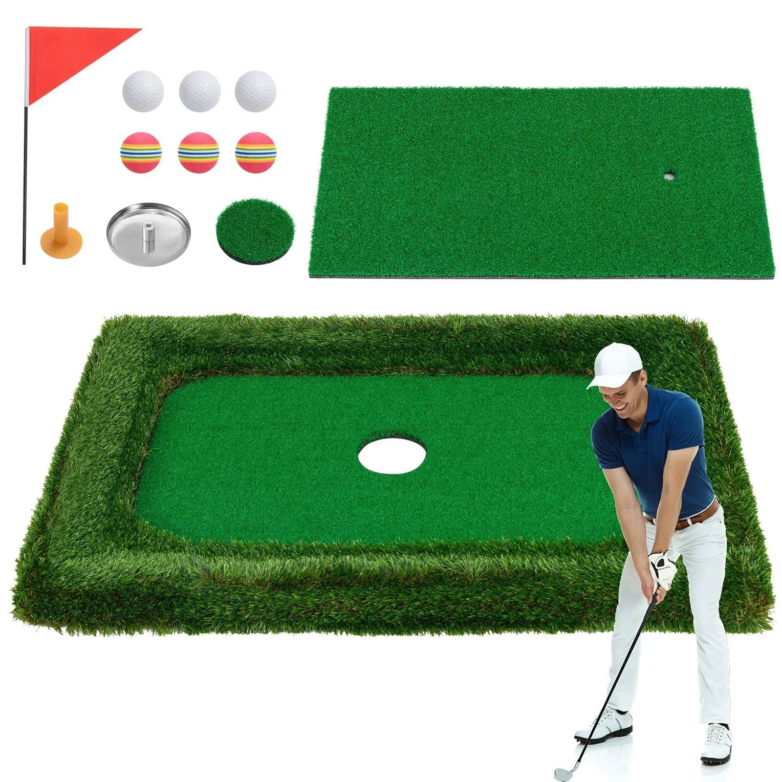 37.5 x 25.5 Inch Floating Golf Green for Pool Chipping Green Mat by DirectDeals