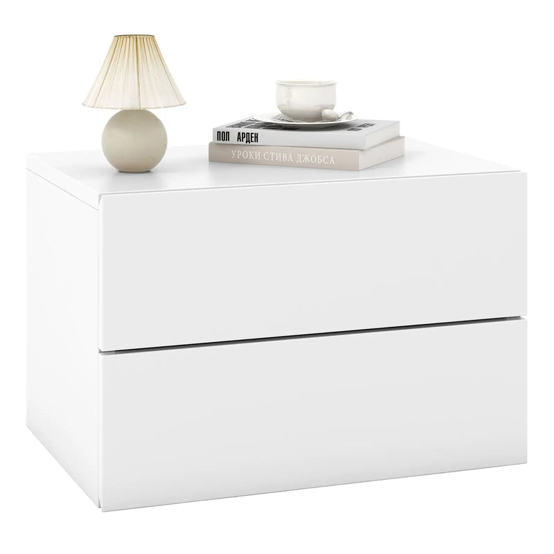 Floating Nightstand with Drawers and Storage Shelf by DirectDeals