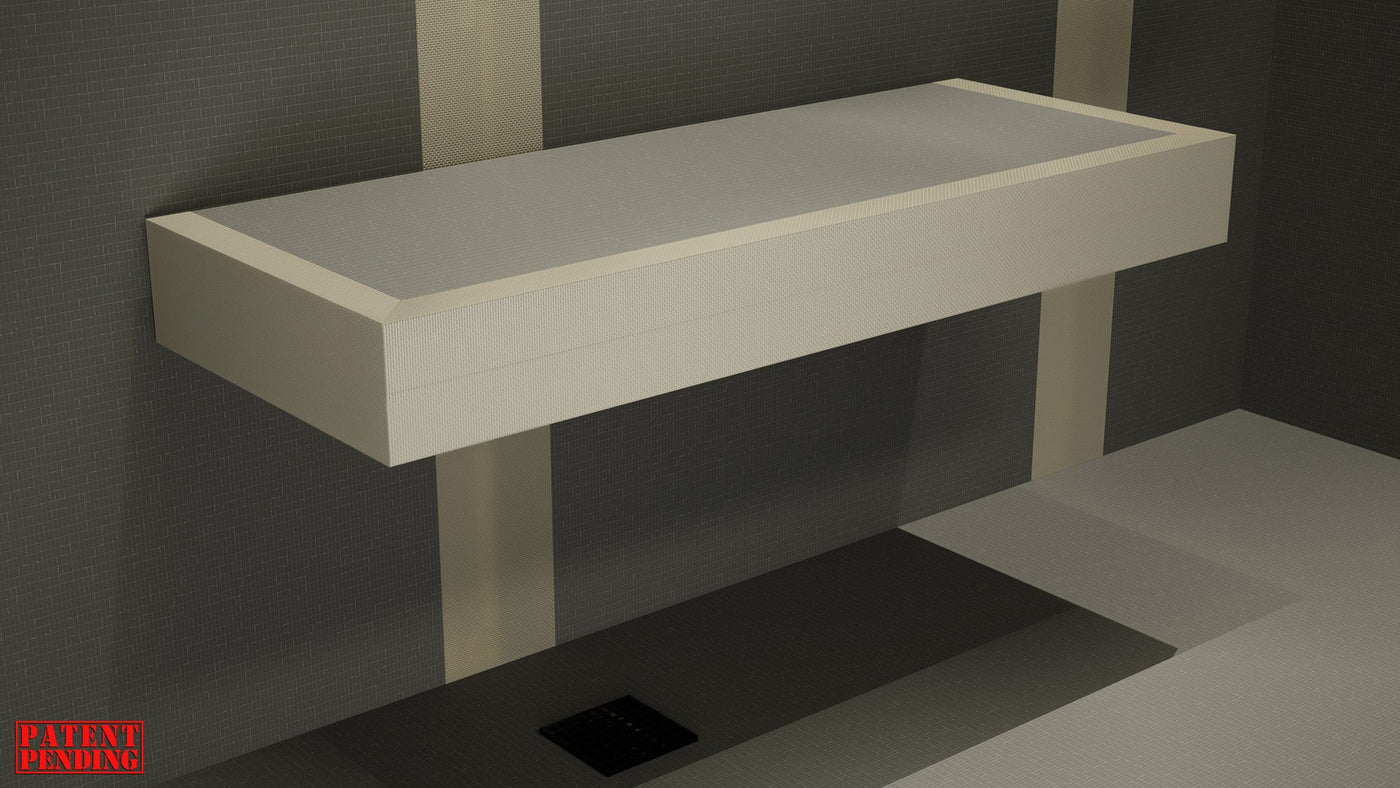 The Original Floating Shower Bench Kit™ with The Original Shower Bench Bracket® by The Original Granite Bracket
