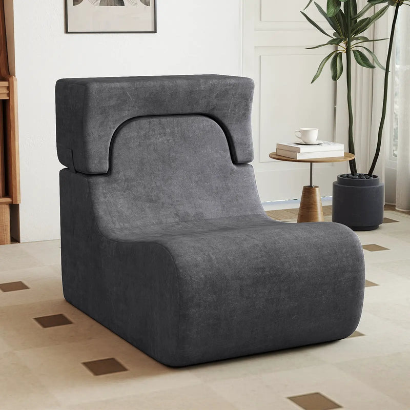 Floor Chair Lazy Sofa with Detachable Headrest by DirectDeals