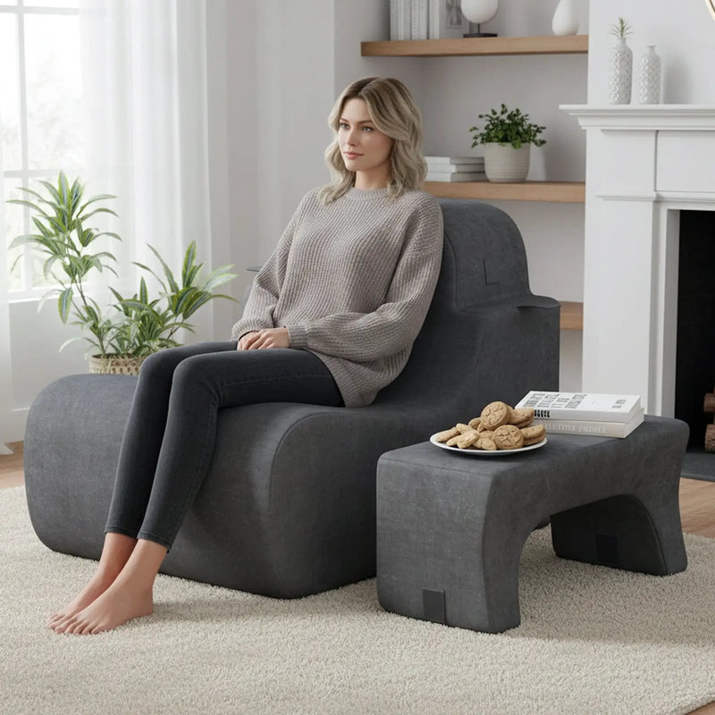 Floor Chair Lazy Sofa with Detachable Headrest by DirectDeals