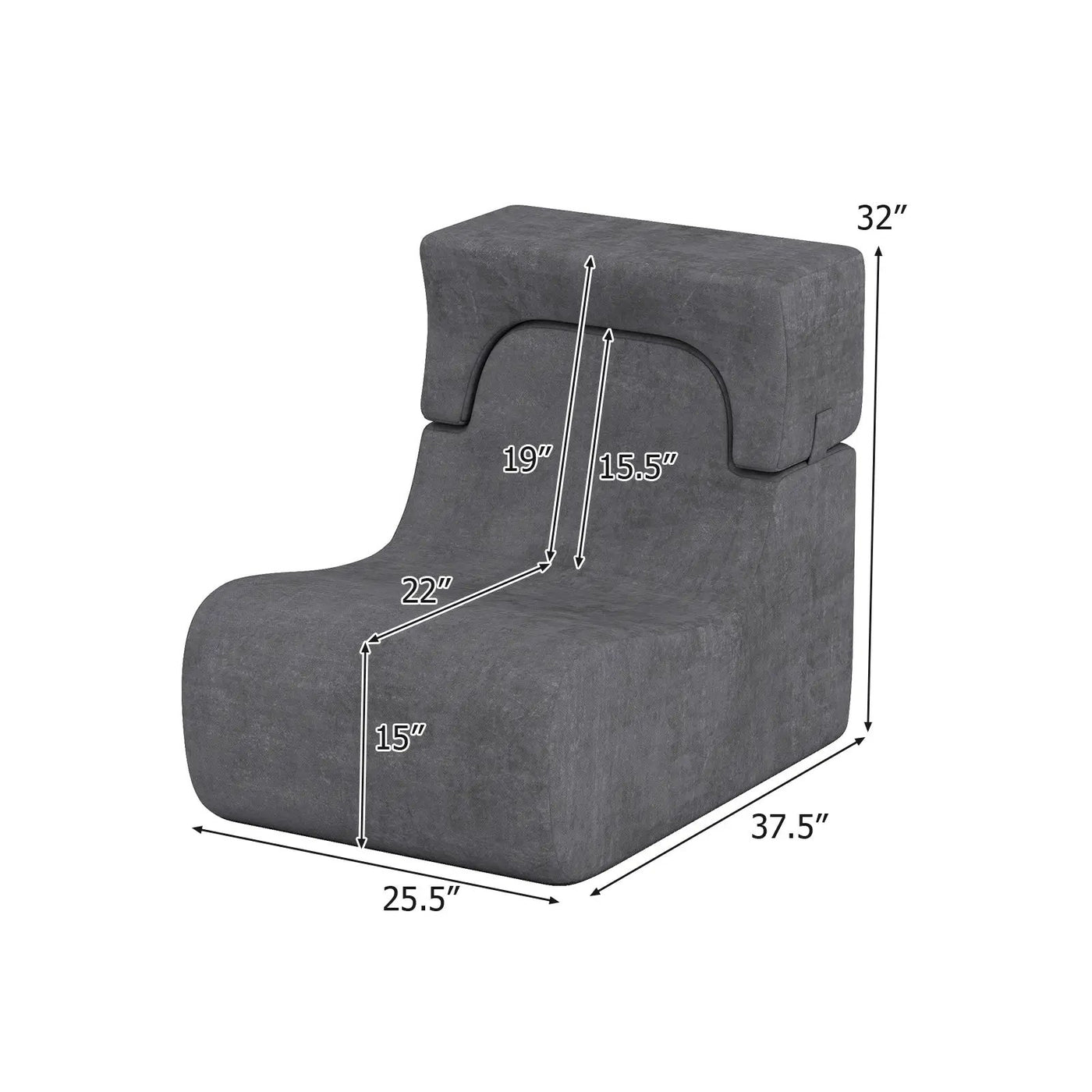 Floor Chair Lazy Sofa with Detachable Headrest by DirectDeals