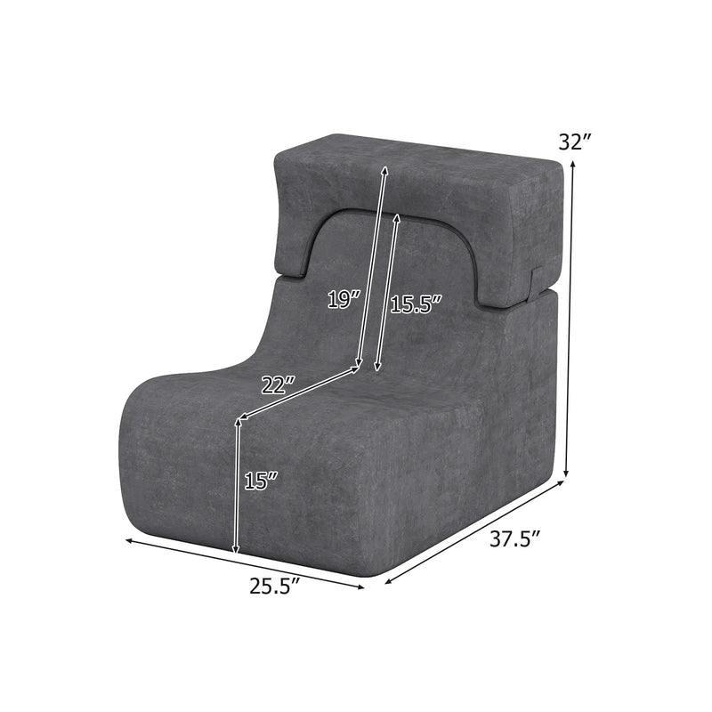 Floor Chair Lazy Sofa with Detachable Headrest by DirectDeals
