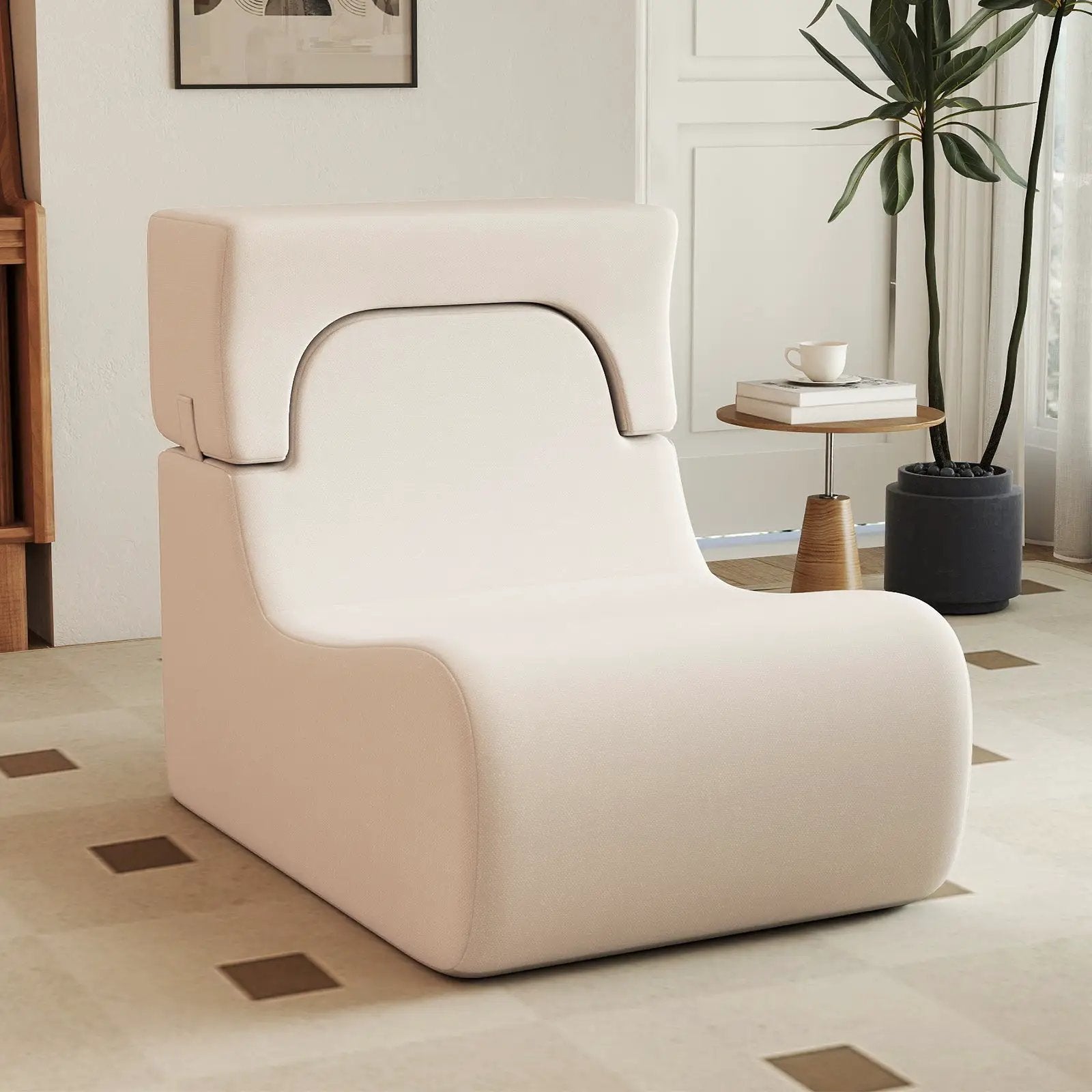 Floor Chair Lazy Sofa with Detachable Headrest by DirectDeals