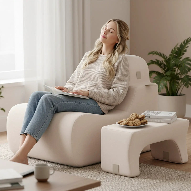 Floor Chair Lazy Sofa with Detachable Headrest by DirectDeals