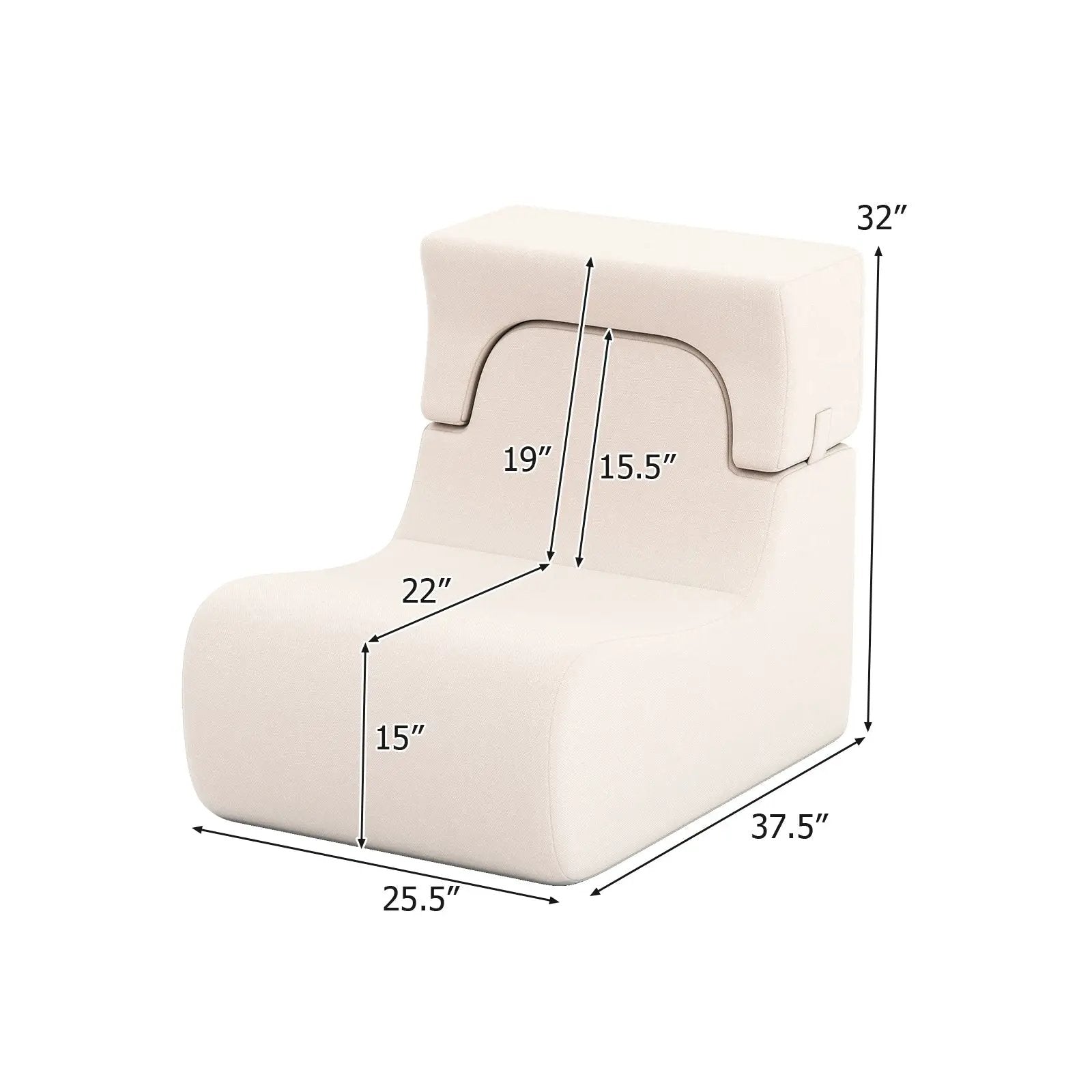 Floor Chair Lazy Sofa with Detachable Headrest by DirectDeals