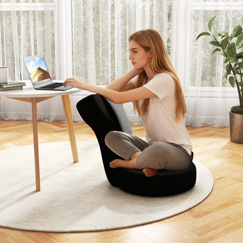 Floor Comfy Gaming Leisure Chair with Adjustable Headrest and Backrest by DirectDeals