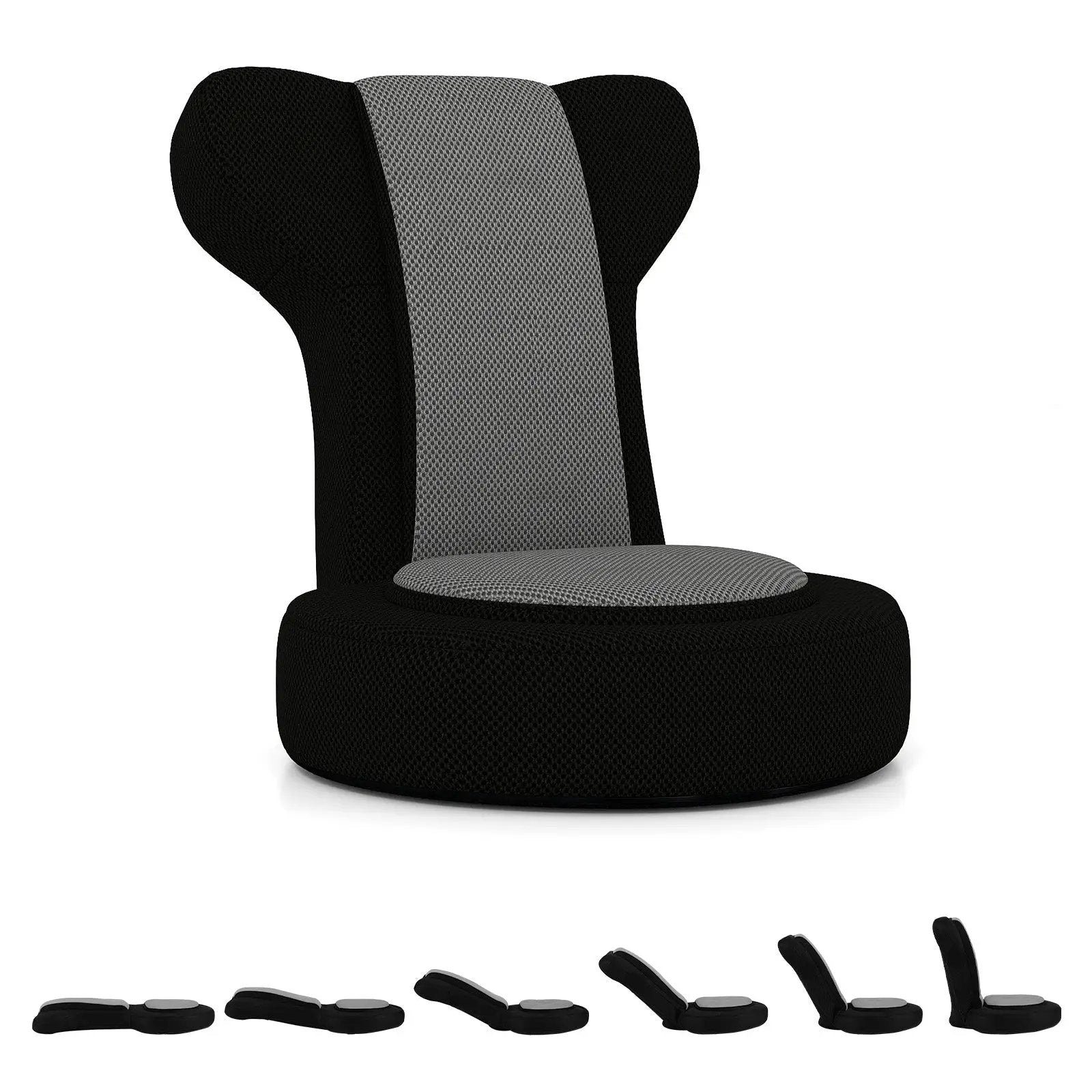 Floor Comfy Gaming Leisure Chair with Adjustable Headrest and Backrest by DirectDeals