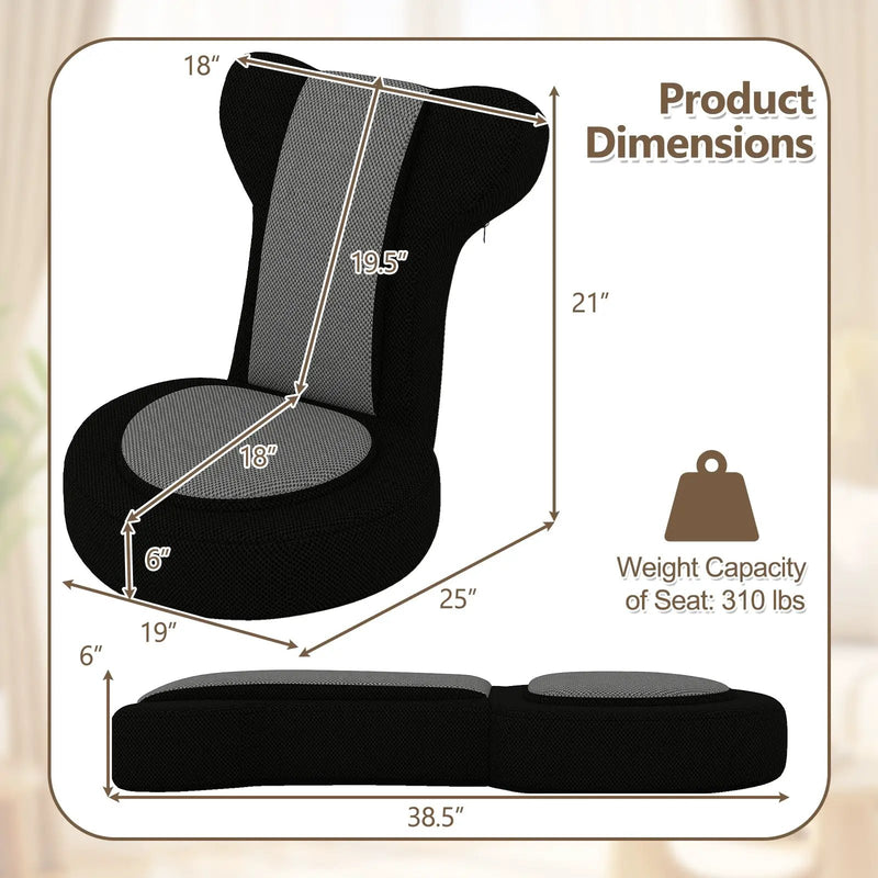 Floor Comfy Gaming Leisure Chair with Adjustable Headrest and Backrest by DirectDeals