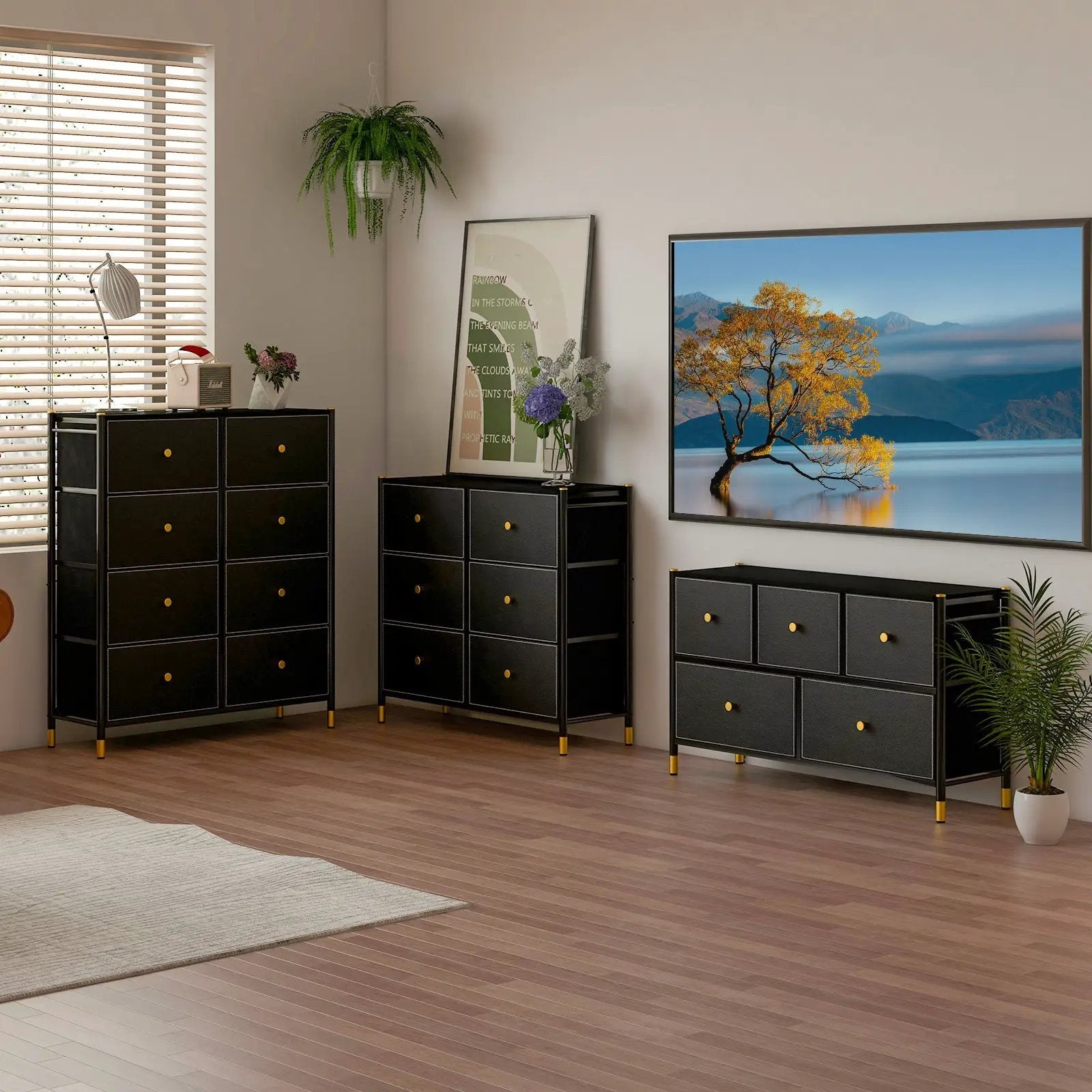 8-Drawer Fabric Dresser with Metal Frame and Storage Bins by DirectDeals