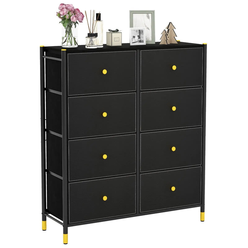 8-Drawer Fabric Dresser with Metal Frame and Storage Bins by DirectDeals