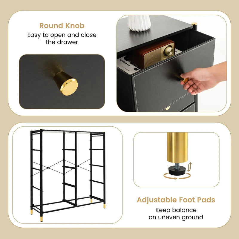 8-Drawer Fabric Dresser with Metal Frame and Storage Bins by DirectDeals