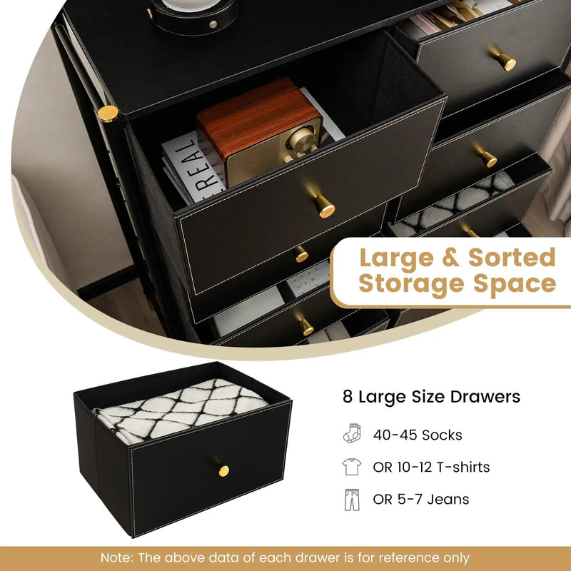 8-Drawer Fabric Dresser with Metal Frame and Storage Bins by DirectDeals