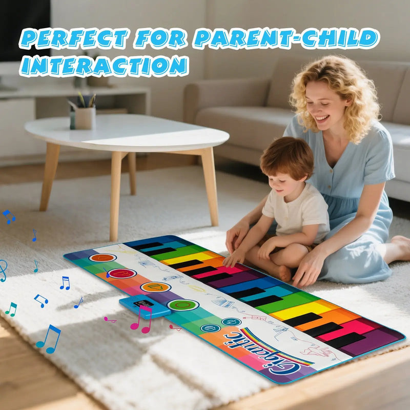 Floor Piano Dance Mat for Kids Musical Playmat with 8 Instrument Sounds by DirectDeals