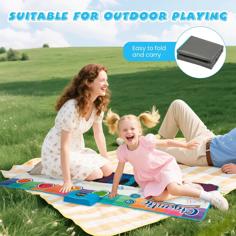 Floor Piano Dance Mat for Kids Musical Playmat with 8 Instrument Sounds by DirectDeals