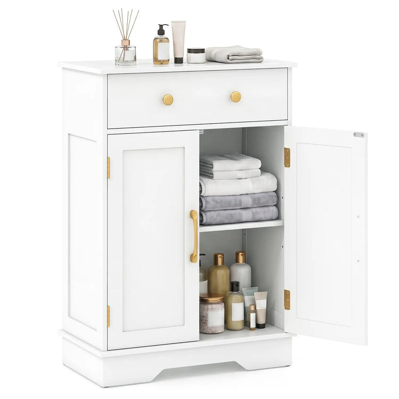 Floor Storage Cabinet with Drawer and Adjustable Shelf by DirectDeals