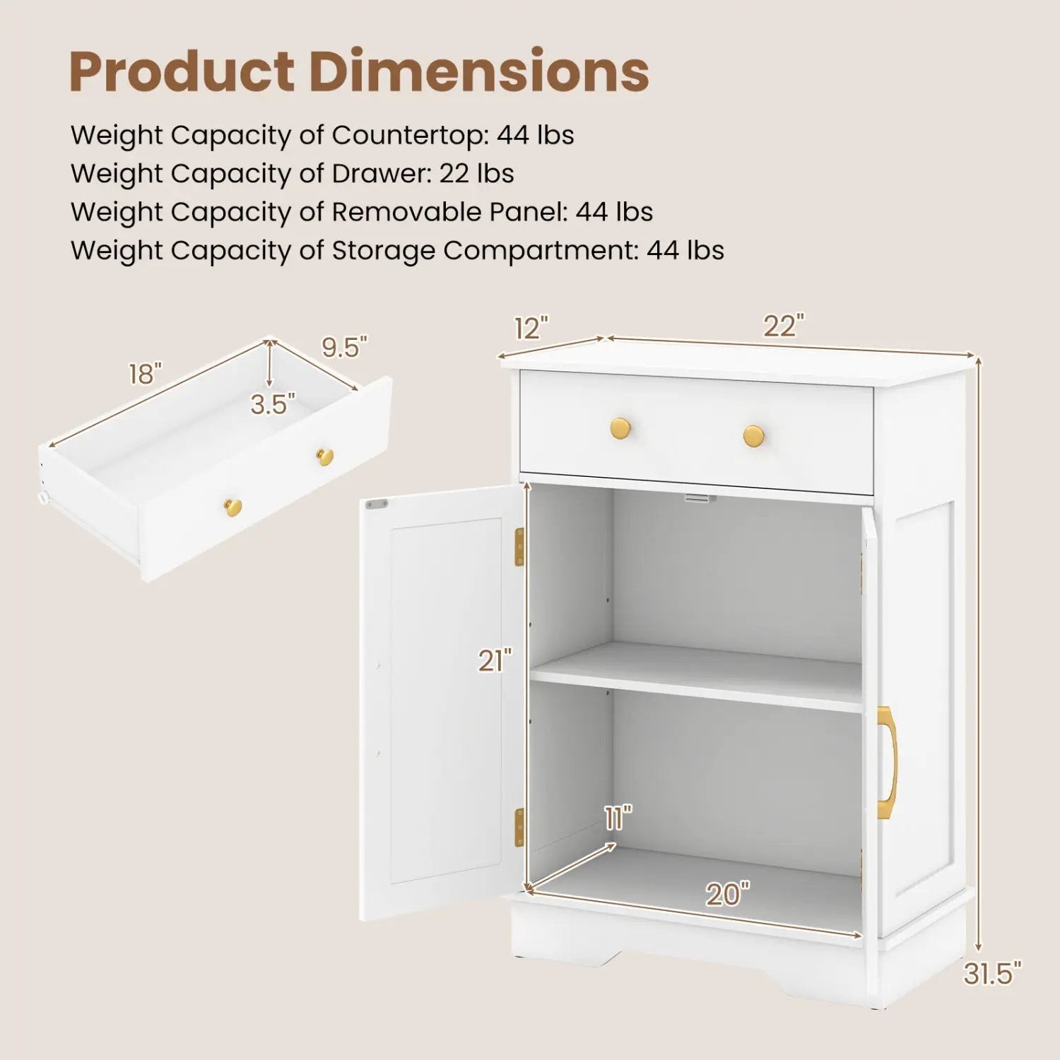 Floor Storage Cabinet with Drawer and Adjustable Shelf by DirectDeals