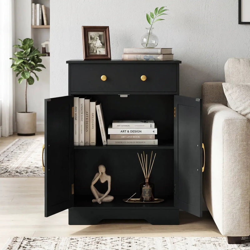 Floor Storage Cabinet with Drawer and Adjustable Shelf by DirectDeals